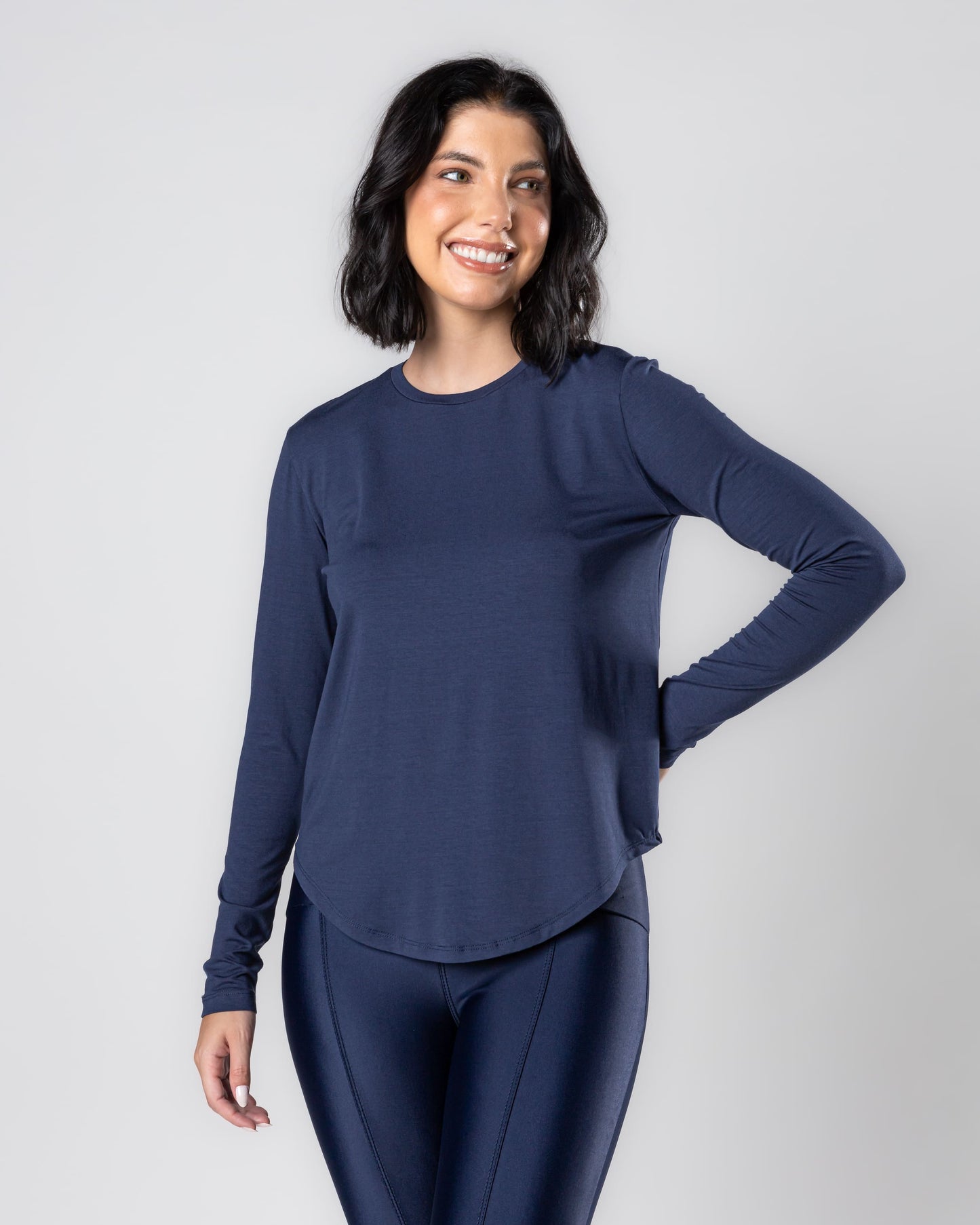 The Essential Long Sleeve, Navy Blue