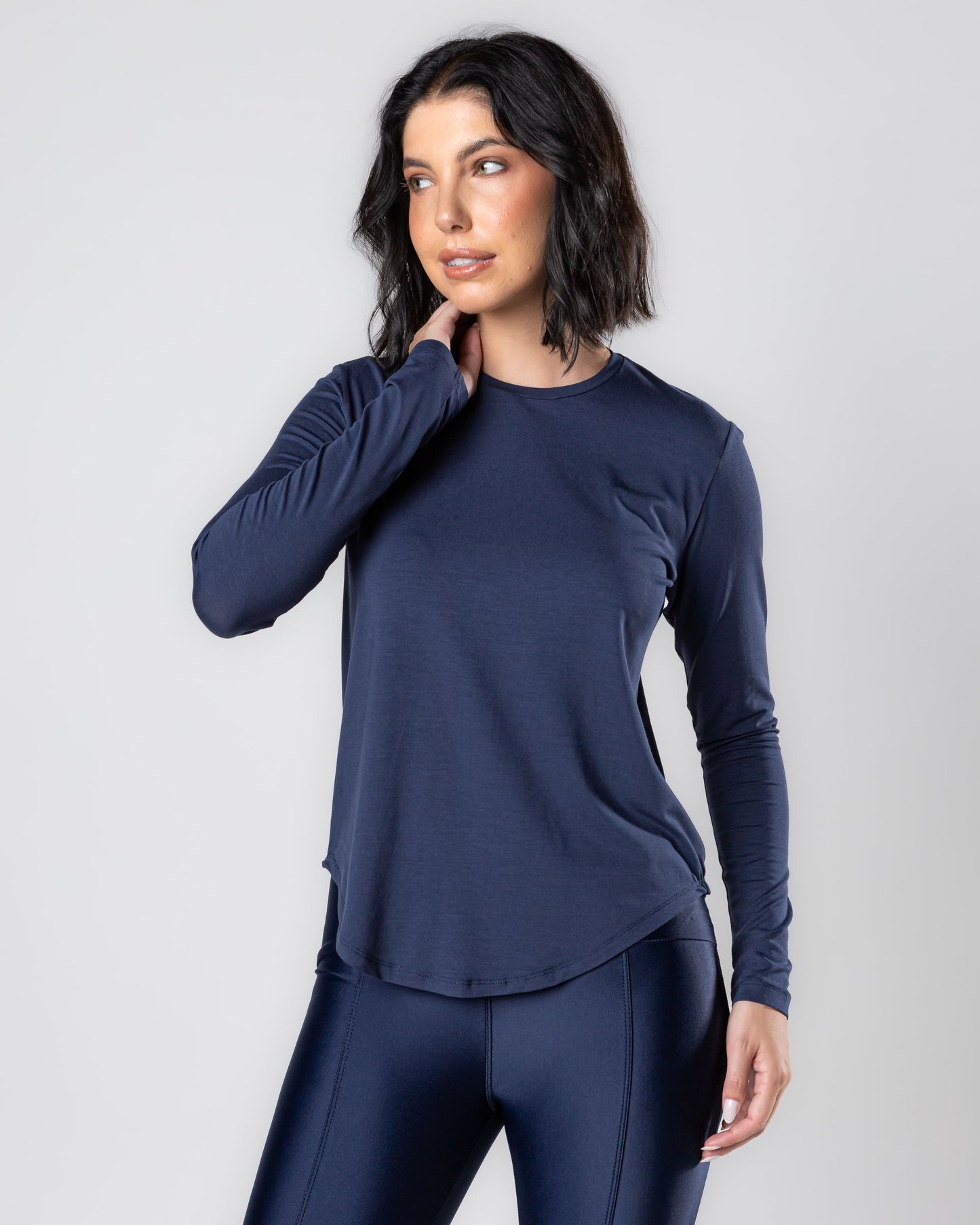 The Essential Long Sleeve, Navy Blue