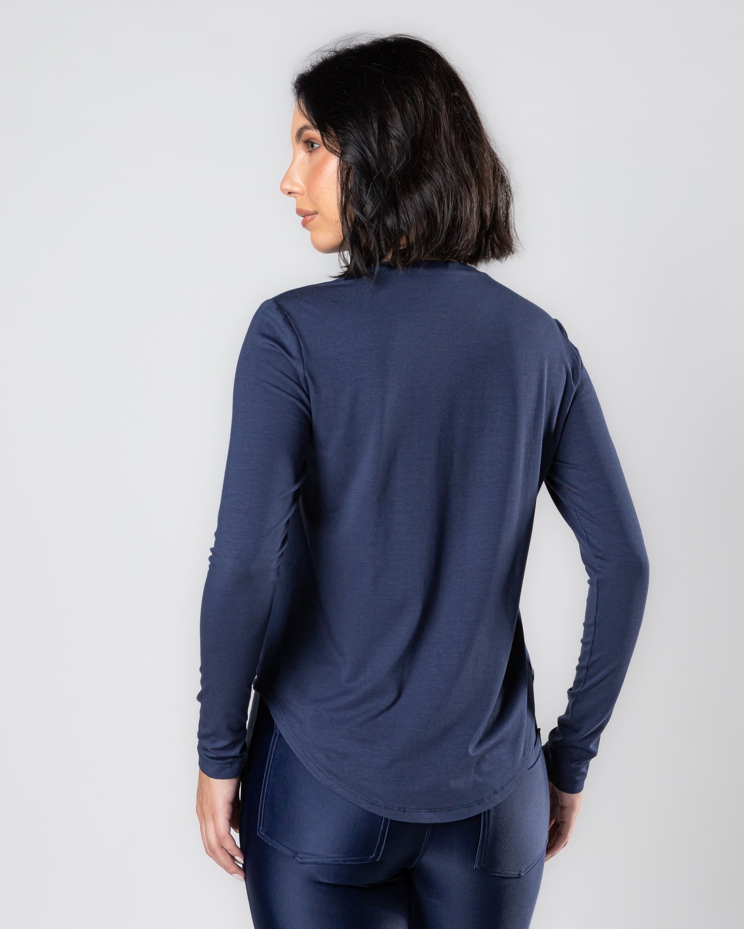 The Essential Long Sleeve, Navy Blue