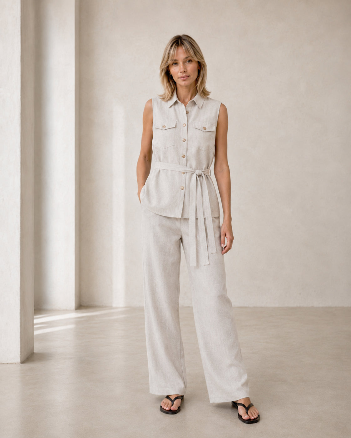 Positano Set, Natural Linen